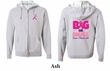 Mens Hoodie Pink Ribbon Save Them All Front & Back Full Zip Hoody