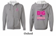 Mens Hoodie Pink Ribbon Save Them All Front & Back Full Zip Hoody