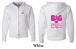 Mens Hoodie Pink Ribbon Save Them All Front & Back Full Zip Hoody