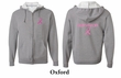 Mens Hoodie Pink Ribbon Survivor Front & Back Print Full Zip Hoody