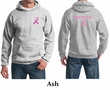 Mens Hoodie Pink Ribbon Survivor Front & Back Print Hoody
