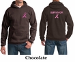 Mens Hoodie Pink Ribbon Survivor Front & Back Print Hoody