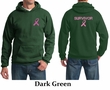 Mens Hoodie Pink Ribbon Survivor Front & Back Print Hoody