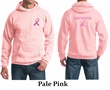 Mens Hoodie Pink Ribbon Survivor Front & Back Print Hoody