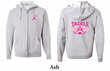 Mens Hoodie Pink Ribbon Tackle Cancer Front & Back Full Zip Hoody