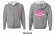Mens Hoodie Pink Ribbon Tackle Cancer Front & Back Full Zip Hoody
