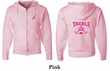 Mens Hoodie Pink Ribbon Tackle Cancer Front & Back Full Zip Hoody
