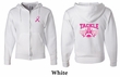 Mens Hoodie Pink Ribbon Tackle Cancer Front & Back Full Zip Hoody