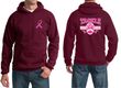 Mens Hoodie Pink Ribbon Tackle Cancer Front & Back Print Hoody
