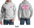 Mens Hoodie Pink Ribbon Tackle Cancer Front & Back Print Hoody