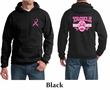 Mens Hoodie Pink Ribbon Tackle Cancer Front & Back Print Hoody