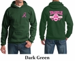 Mens Hoodie Pink Ribbon Tackle Cancer Front & Back Print Hoody
