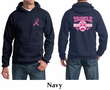 Mens Hoodie Pink Ribbon Tackle Cancer Front & Back Print Hoody