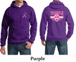 Mens Hoodie Pink Ribbon Tackle Cancer Front & Back Print Hoody