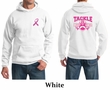 Mens Hoodie Pink Ribbon Tackle Cancer Front & Back Print Hoody