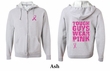 Mens Hoodie Pink Ribbon Tough Guys Front & Back Print Full Zip Hoody