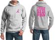 Mens Hoodie Pink Ribbon Tough Guys Wear Pink Front & Back Print Hoody