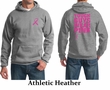 Mens Hoodie Pink Ribbon Tough Guys Wear Pink Front & Back Print Hoody