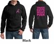 Mens Hoodie Pink Ribbon Tough Guys Wear Pink Front & Back Print Hoody