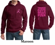 Mens Hoodie Pink Ribbon Tough Guys Wear Pink Front & Back Print Hoody