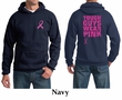 Mens Hoodie Pink Ribbon Tough Guys Wear Pink Front & Back Print Hoody
