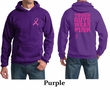 Mens Hoodie Pink Ribbon Tough Guys Wear Pink Front & Back Print Hoody