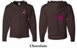 Mens Hoodie Pink Ribbon Walkin For a Cure Front & Back Full Zip Hoody