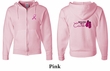 Mens Hoodie Pink Ribbon Walkin For a Cure Front & Back Full Zip Hoody