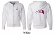 Mens Hoodie Pink Ribbon Walkin For a Cure Front & Back Full Zip Hoody