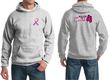 Mens Hoodie Pink Ribbon Walkin For a Cure Front & Back Print Hoody