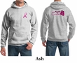 Mens Hoodie Pink Ribbon Walkin For a Cure Front & Back Print Hoody
