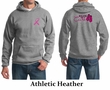 Mens Hoodie Pink Ribbon Walkin For a Cure Front & Back Print Hoody