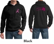 Mens Hoodie Pink Ribbon Walkin For a Cure Front & Back Print Hoody