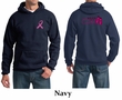 Mens Hoodie Pink Ribbon Walkin For a Cure Front & Back Print Hoody