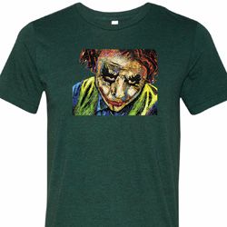 Mens Joker Face Tri Blend Crewneck Shirt