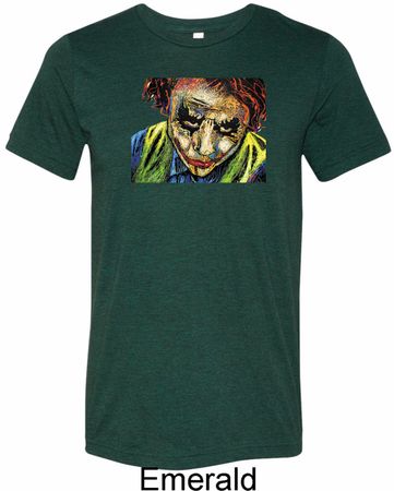 Mens Joker Face Tri Blend Crewneck Shirt