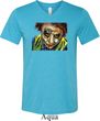 Mens Joker Face Tri Blend V-neck Shirt