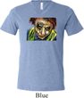 Mens Joker Face Tri Blend V-neck Shirt