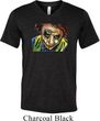 Mens Joker Face Tri Blend V-neck Shirt