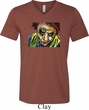 Mens Joker Face Tri Blend V-neck Shirt
