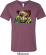 Mens Joker Face Tri Blend V-neck Shirt