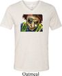 Mens Joker Face Tri Blend V-neck Shirt