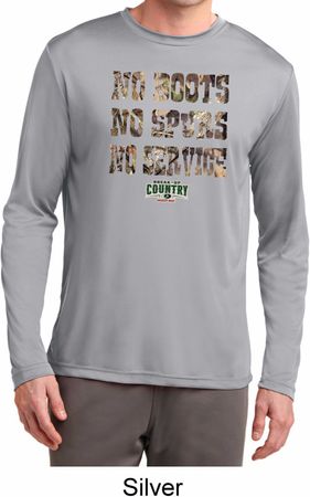 Mens Mossy Oak No Boots No Spurs No Service Dry Wicking Long Sleeve