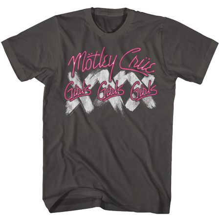 Clearance - Mens Motley Crue GIRLS GIRLS GIRLS T-shirt - Charcoal Gray