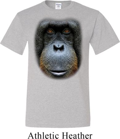 Mens Orangutan Shirt Big Orangutan Face Tall Tee T-Shirt