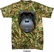 Mens Orangutan Shirt Big Orangutan Face Tie Dye T-shirt