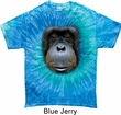 Mens Orangutan Shirt Big Orangutan Face Tie Dye T-shirt