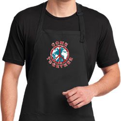 Mens Peace Apron Come Together Full Length Apron with Pockets Mens Peace Apron Come Together Full Length Apron with Pockets