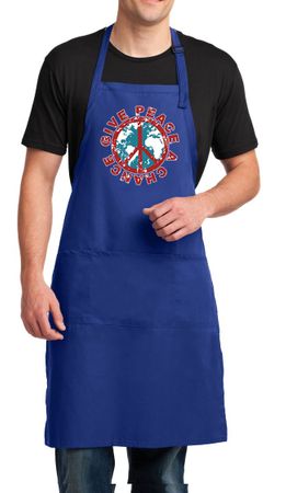 Mens Peace Apron Give Peace a Chance Full Length Apron with Pockets