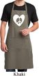 Mens Peace Apron Hippie Heart Peace Full Length Apron with Pockets